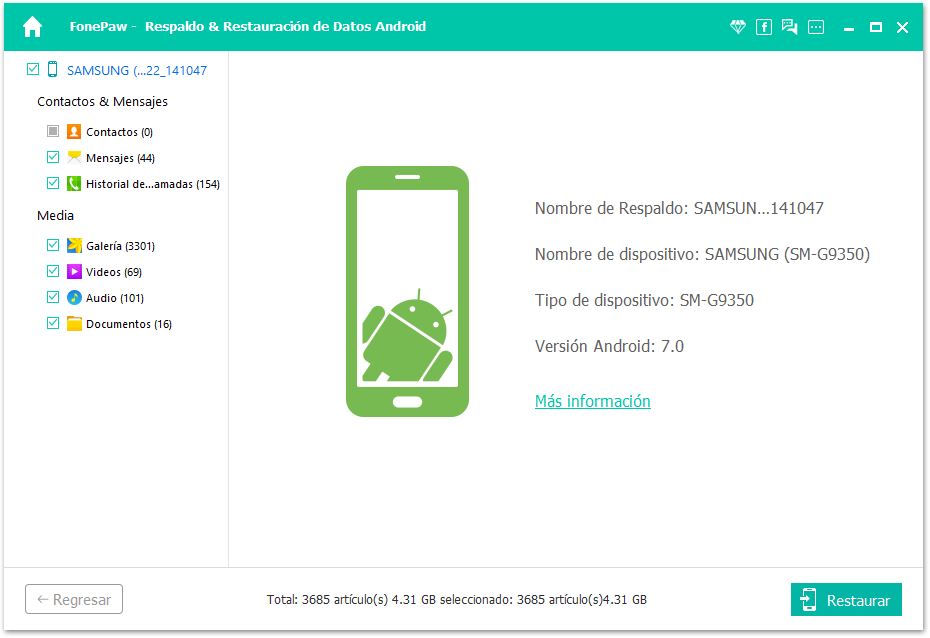 previsualizar respaldo para restaurar