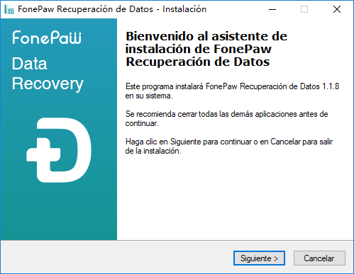 emprezar a instalar fonepaw recuperación de datos