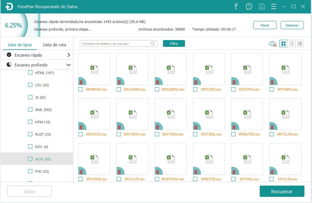 resultado de archivos