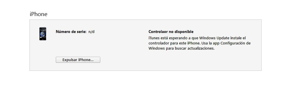 controlador no disponible en iPhone