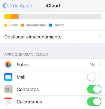 desactivar Mail en iCloud