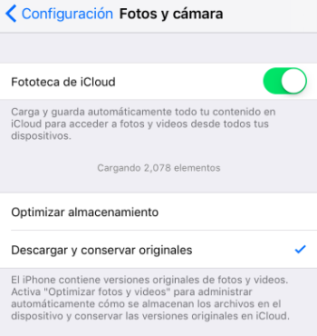 descargar y conservar fotos originales iPhone