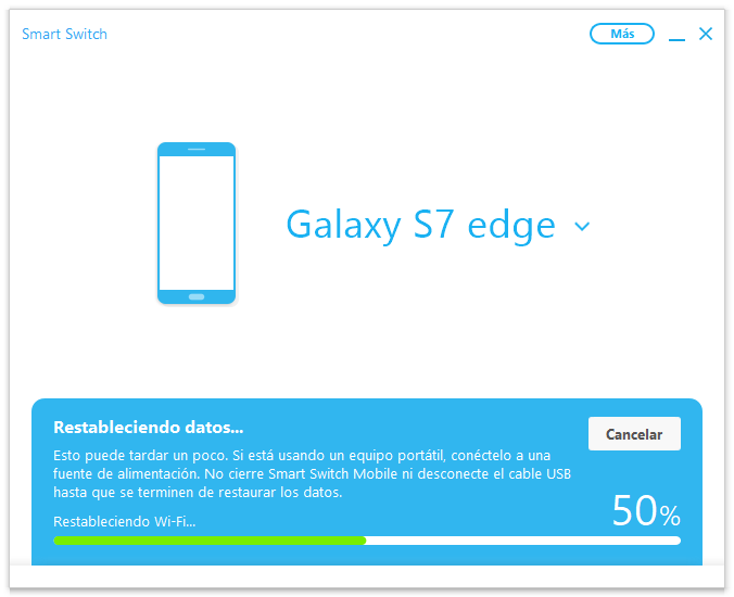 restaurando datos de iPhone a Samsung con Smart Switch