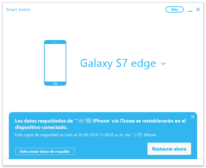 restaurar copia de seguridad de iPhone a Samsung