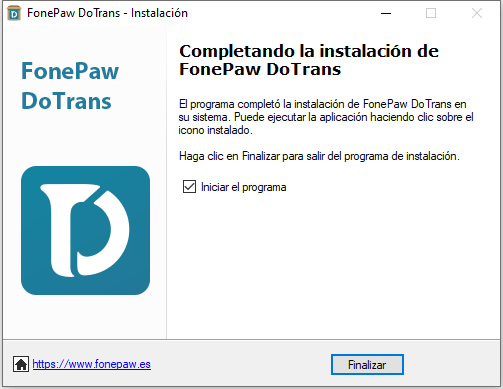 Instalación de DoTrans completada