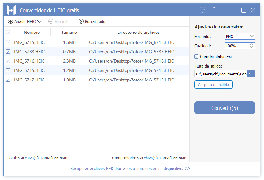 ajustar las configuraciones de archivos