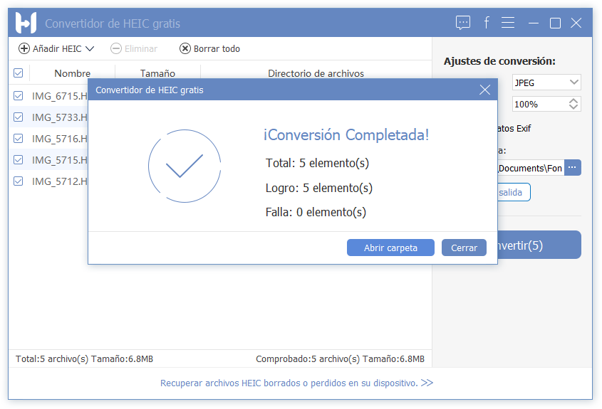 convertir imágenes en FonePaw Convertidor de HEIC