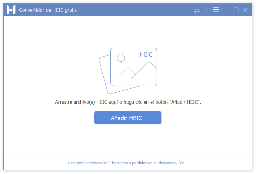 interfaz principal de Convertidor de HEIC gratis