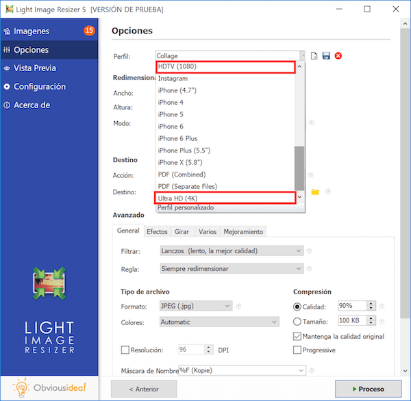 convertir fotos en formato HD