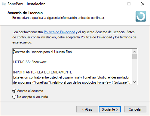 el siguiente proceso de instalar