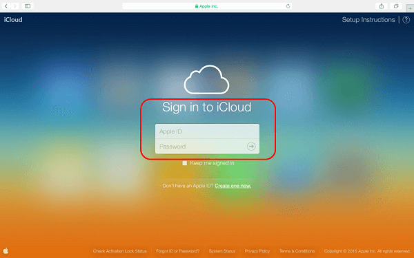 Iniciar sesión en iCloud