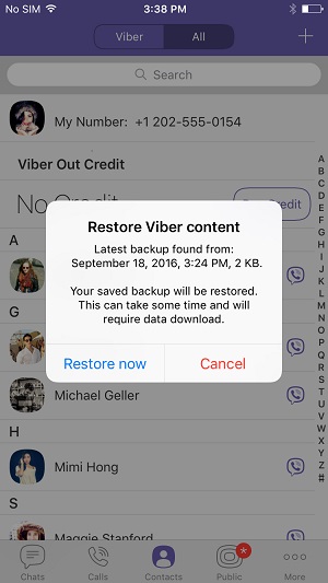 recuperar contenido de Viber