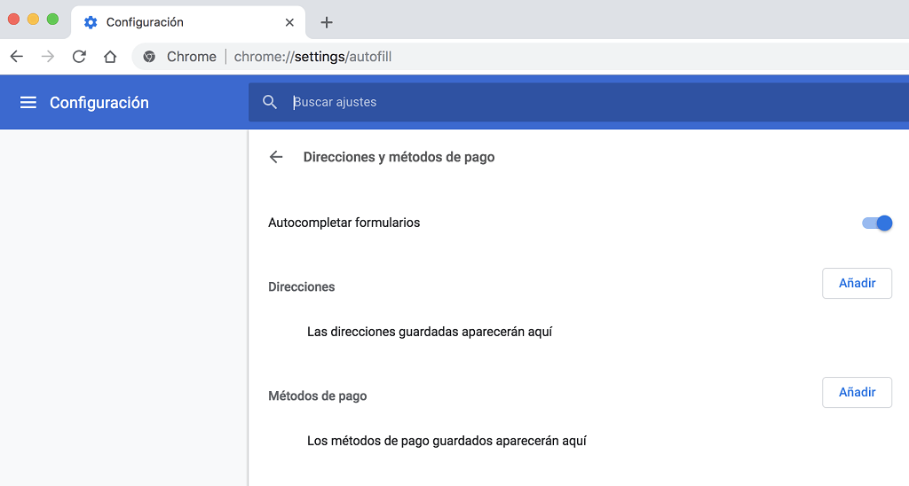 desactivar autocompletar de Chrome