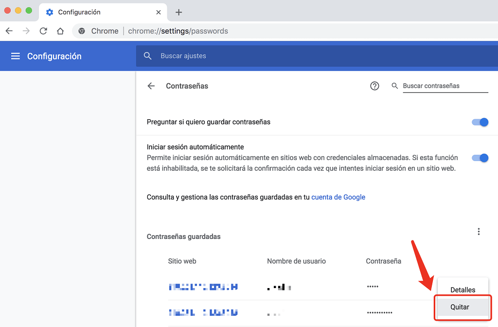 gestionar autocompletar de Chrome