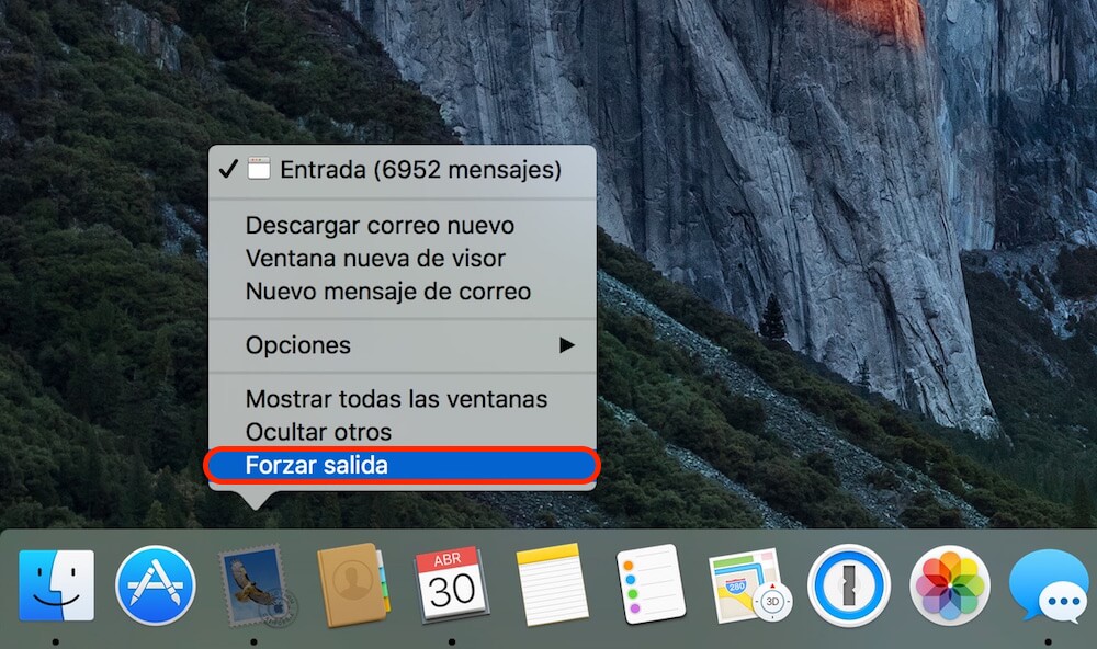 forzar salida aplicación Mac