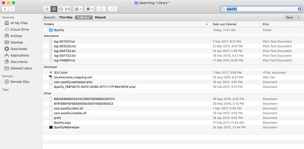 mover archivos relativos para desinstalar spotify 