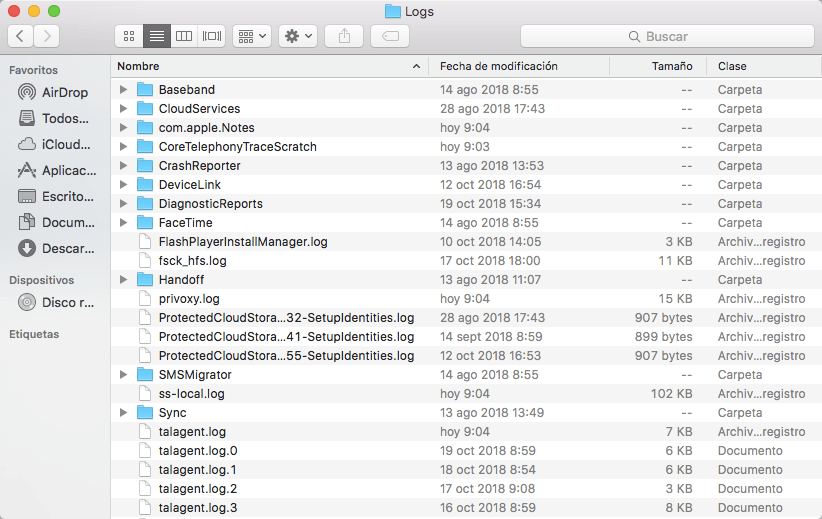 Encontrar registros de aplicación en iMac/MacBook