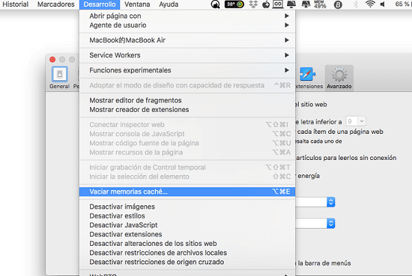 limpiar caché de Safari en Mac