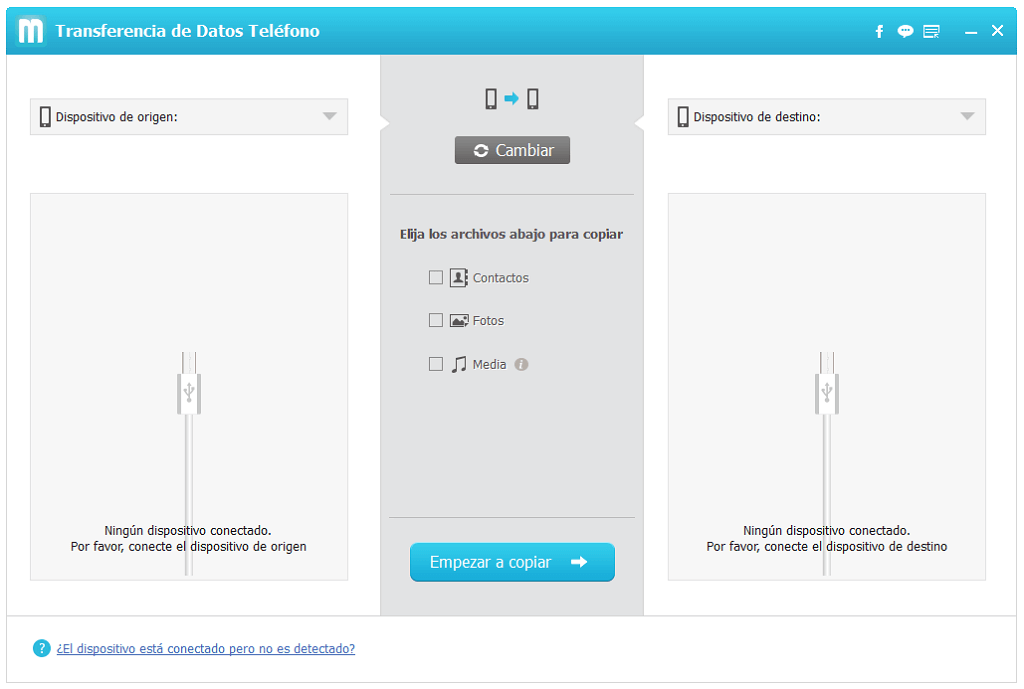 interfaz transferencia datos teléfono