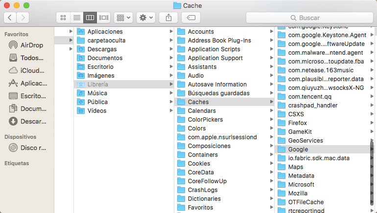 buscar caché de Google en Mac