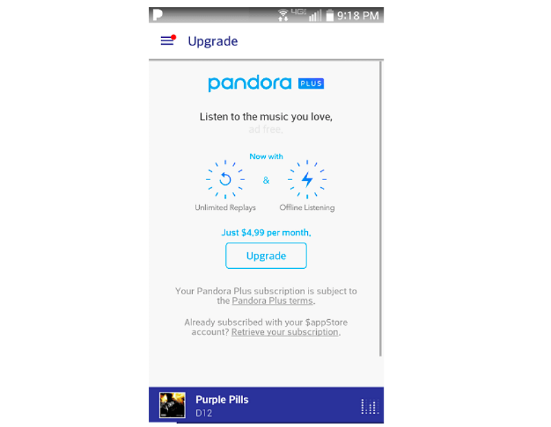 descargar música Pandora con cuenta premium
