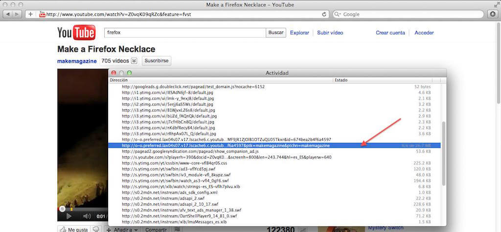 descargar YouTube video en Mac con Safari