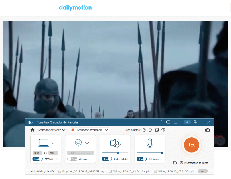 grabar vídeos de DailyMotion