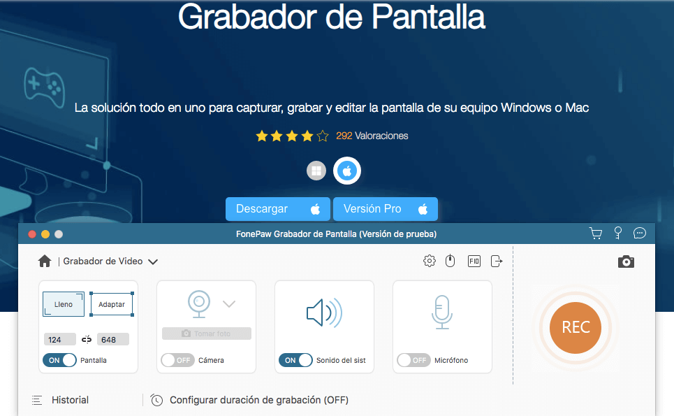 iniciar la grabación de pantalla