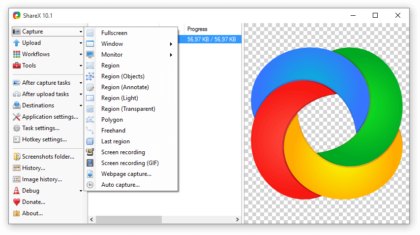 ShareX Grabador de Pantalla de código abierto