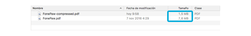 archivo PDF comprimido