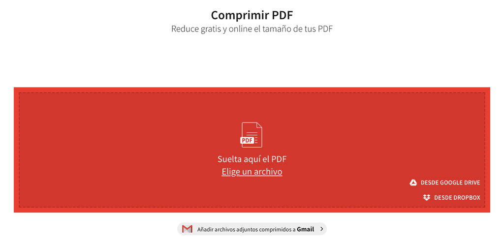 Smallpdf compresor de PDF