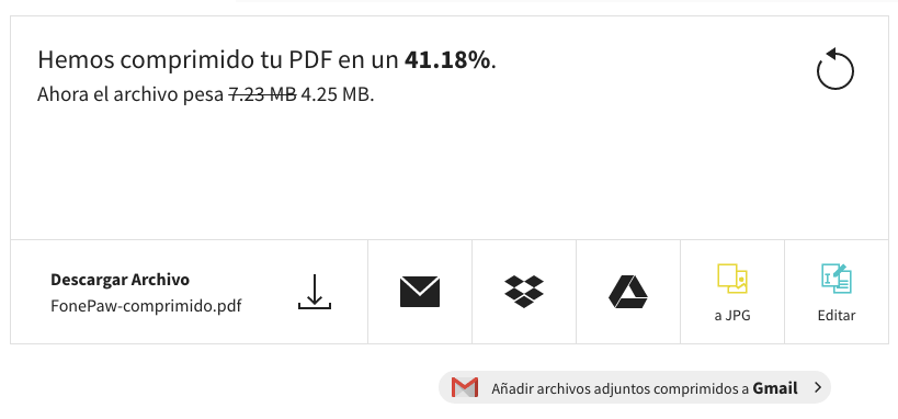 comprimir archivo PDF con Smallpdf