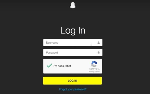 iniciar sesión en Snapchat