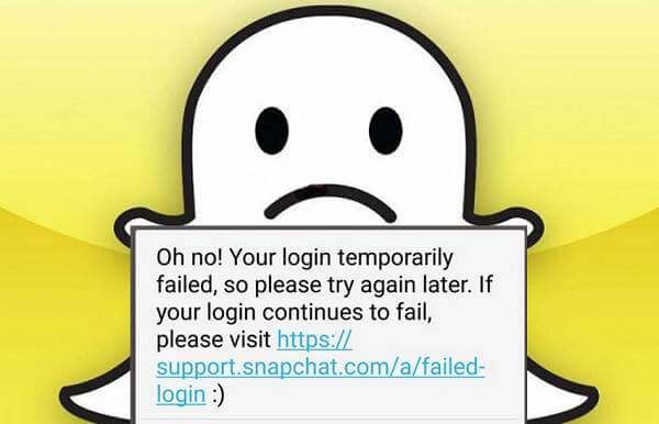 no puedo iniciar sesión en Snapchat