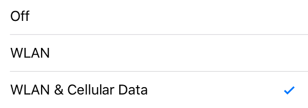 seleccionar WLAN y Datos de celular