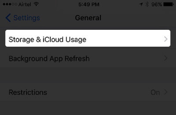 tocar almacenamiento icloud usage